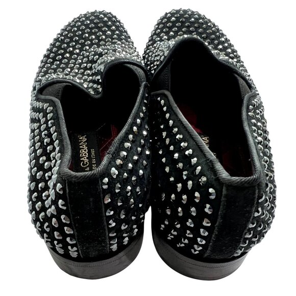 Dolce & Gabbana Crystal Studded Loafers in Black main image 10